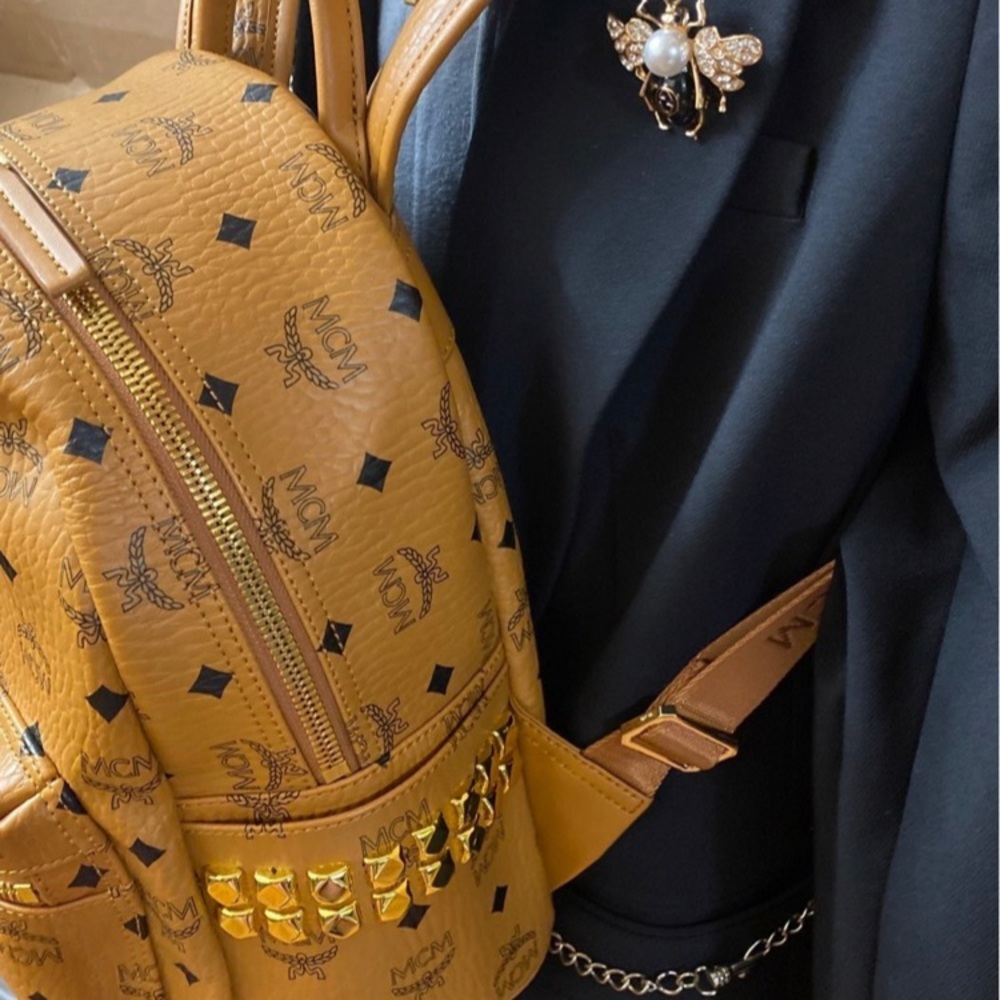 Mcm Medium Size Side Studded Backpack - image 8